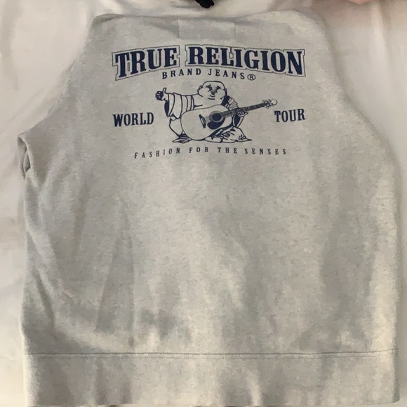 Grey True Religion Zip Up Hoodie - Picture 3 of 3